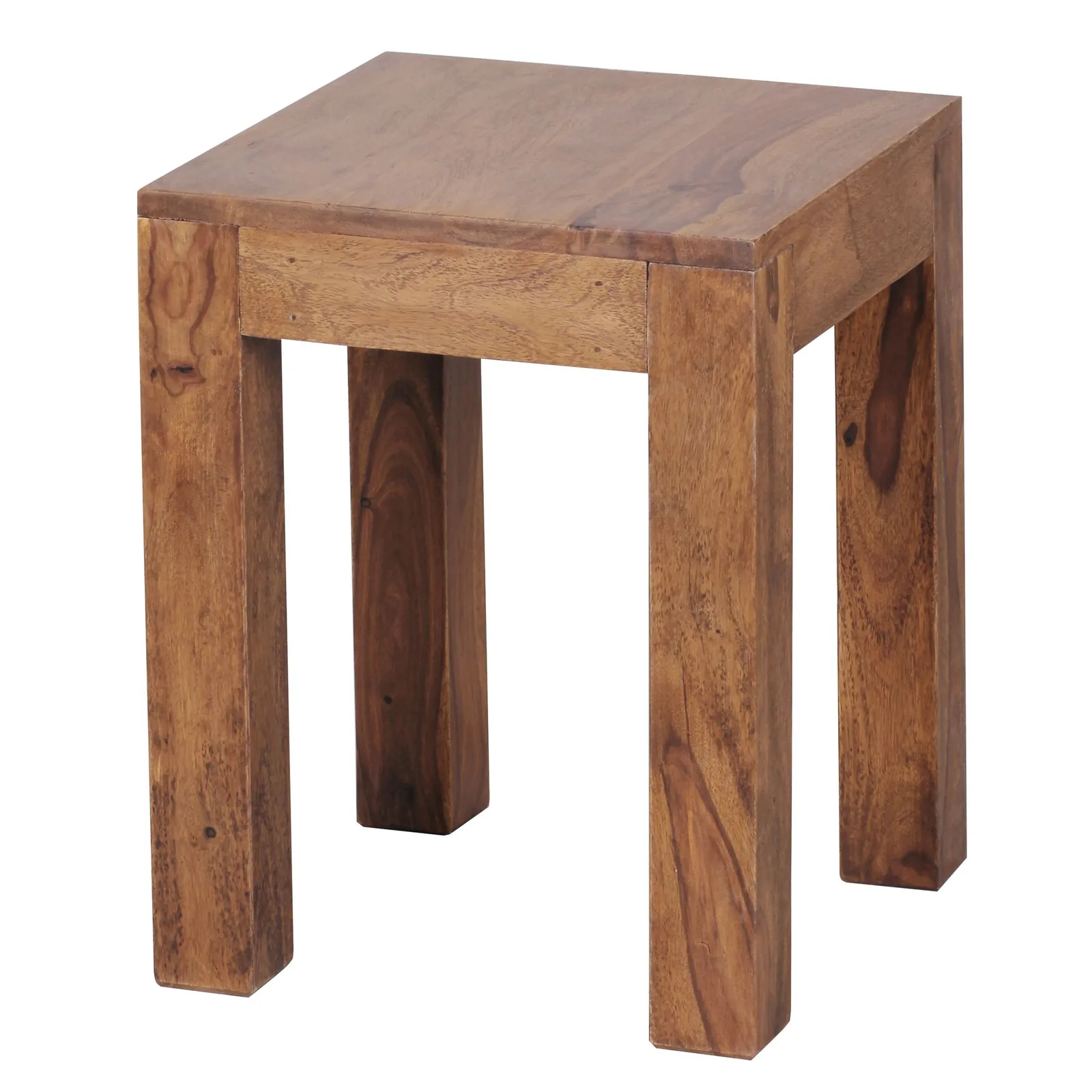 FineBuy Beistelltisch Massiv aus Holz, Braun – 35 × 35 cm