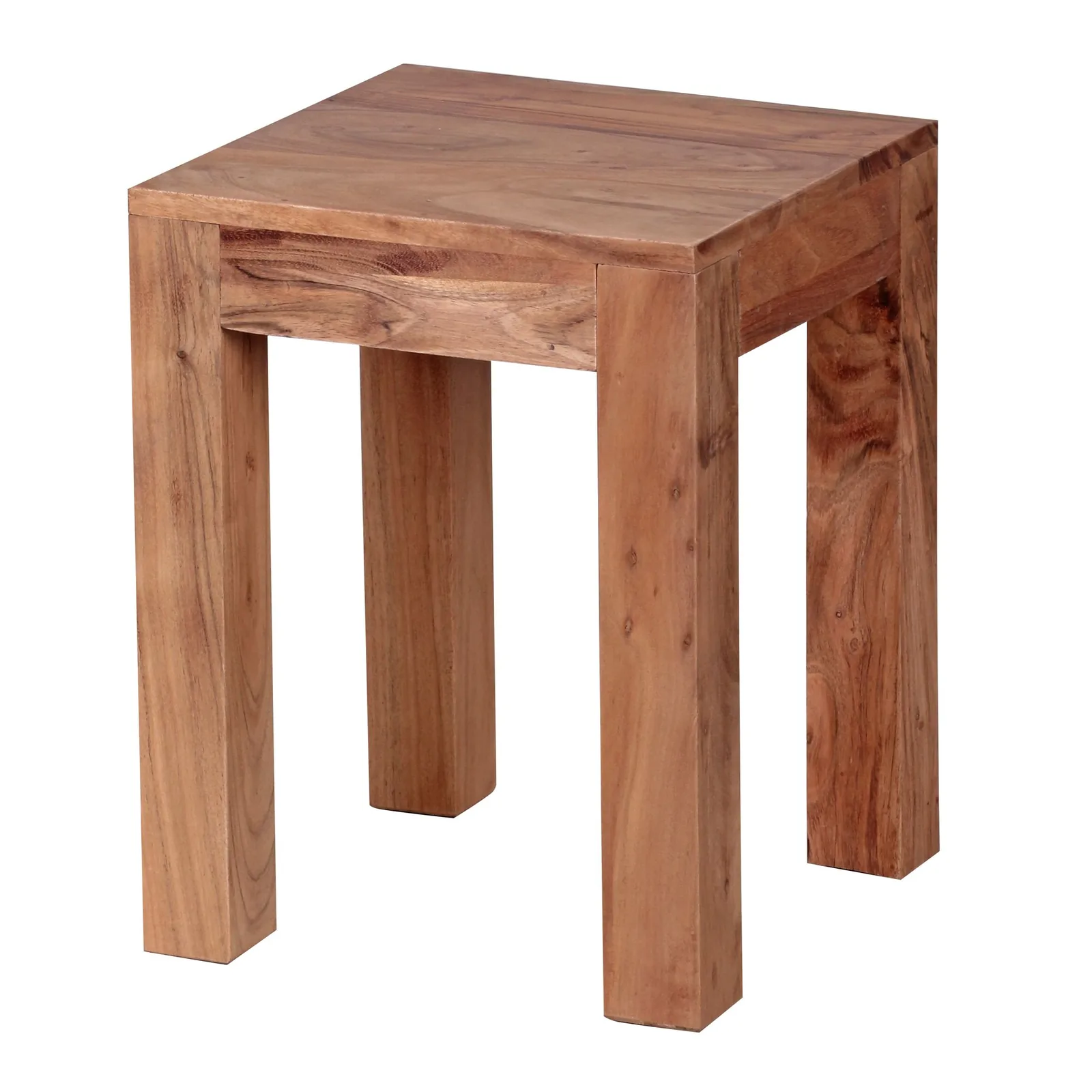 FineBuy Beistelltisch Massiv aus Holz, Braun – 35 × 35 cm
