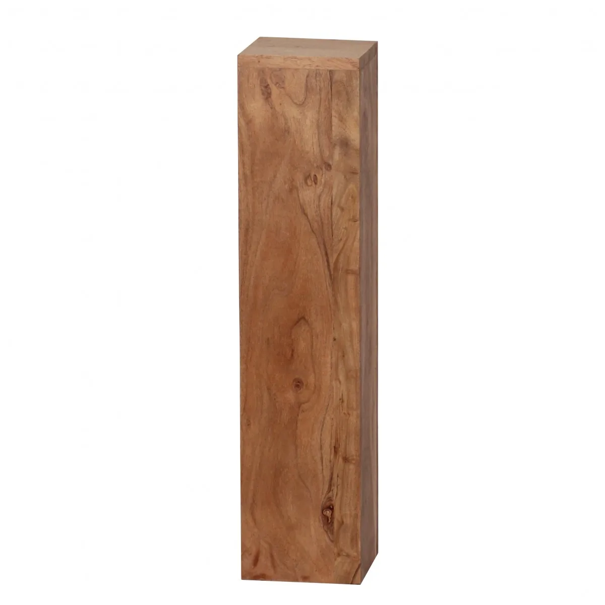 FineBuy Beistelltisch 3er Set Massivholz Satztisch Quadratisch Modern, Braun