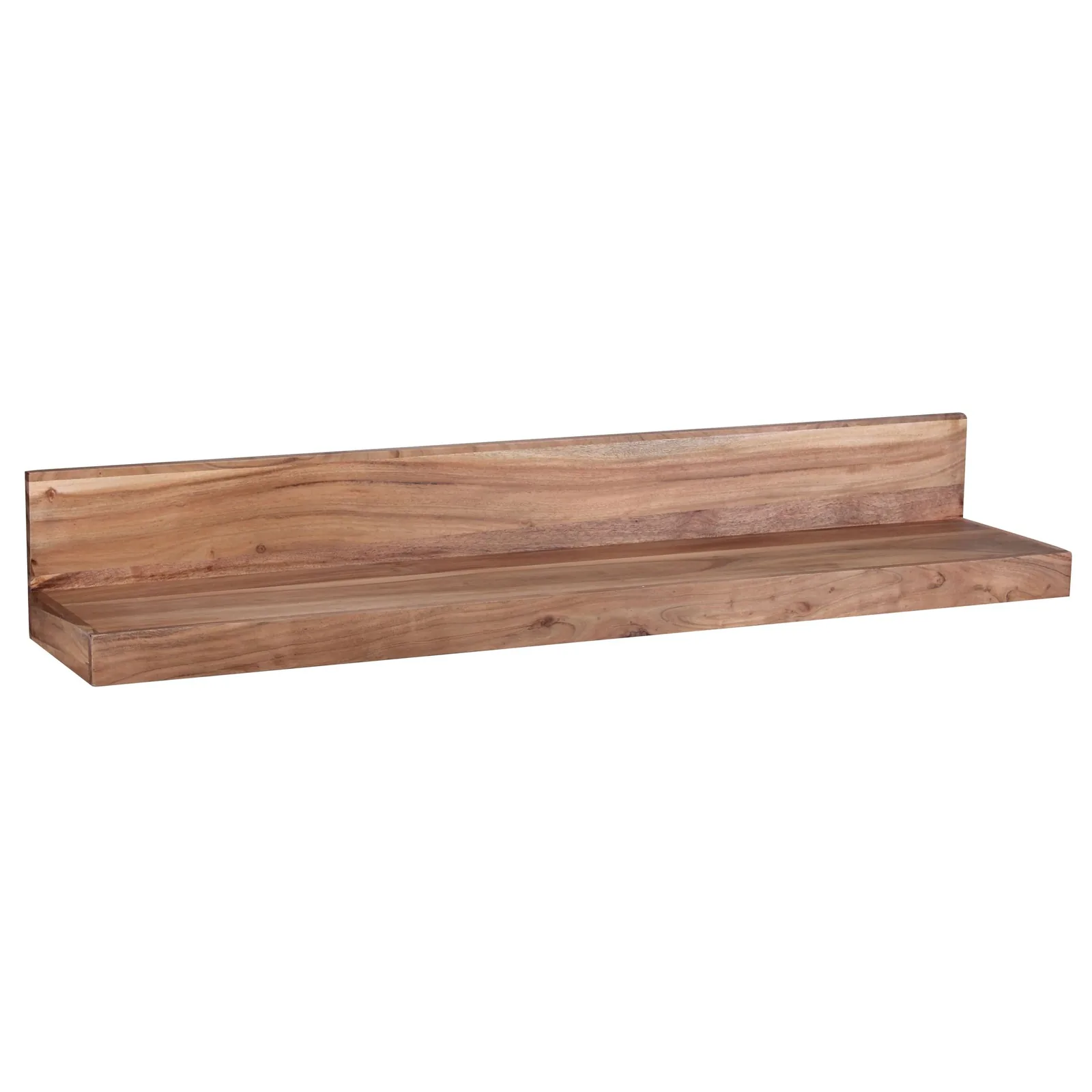 FineBuy Wandregal Massivholz Akazie Holzregal Landhausstil Hängeregal Wandboard Naturprodukt Regal Größe wählbar