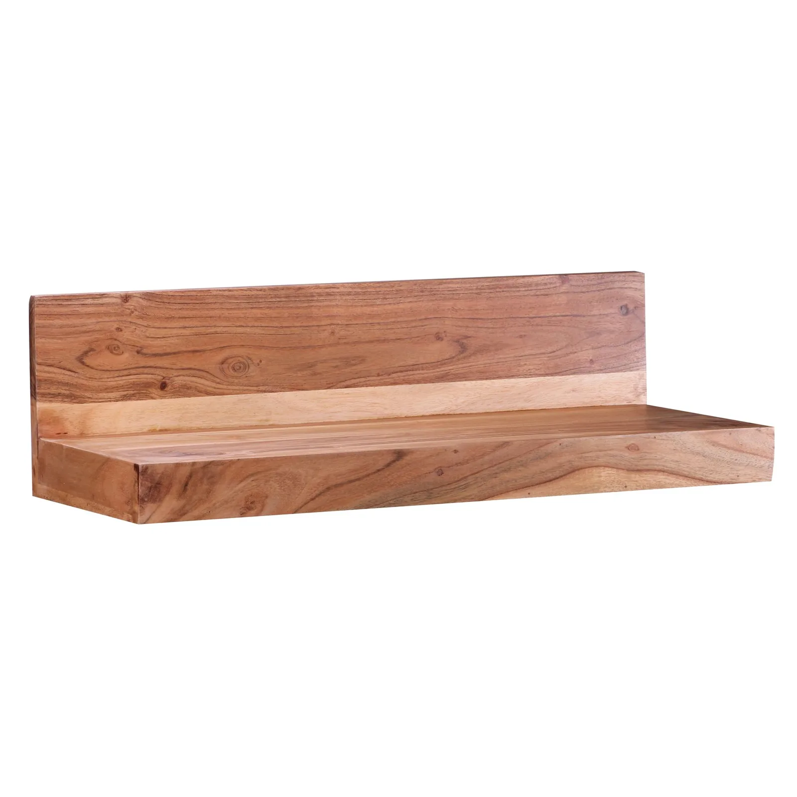 FineBuy Wandregal Massivholz Akazie Holzregal Landhausstil Hängeregal Wandboard Naturprodukt Regal Größe wählbar