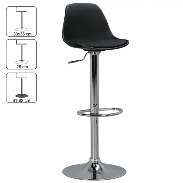 FineBuy HAINAN Barhocker Kunstleder, Schwarz FineBuy HAINAN Barhocker Kunstleder, Schwarz
