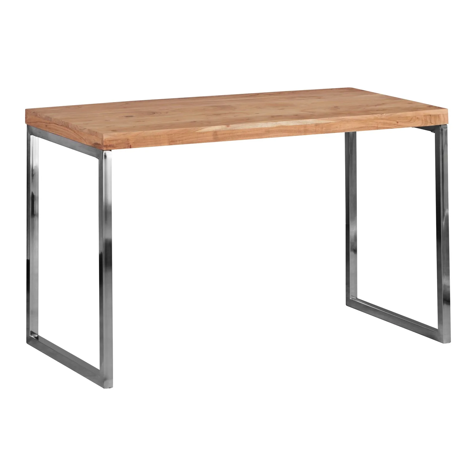 FineBuy Schreibtisch Massivholz Computertisch, Beige – 120 × 60 cm