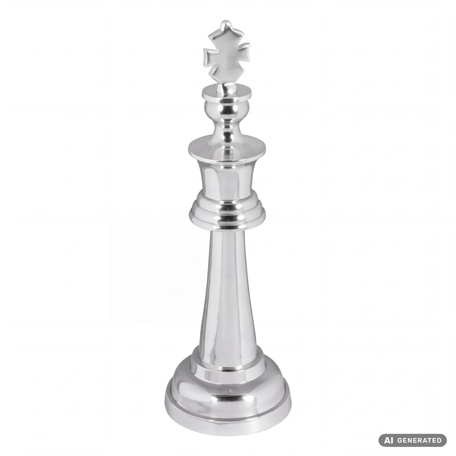FineBuy Deko Schachfigur aus Aluminium, Silber