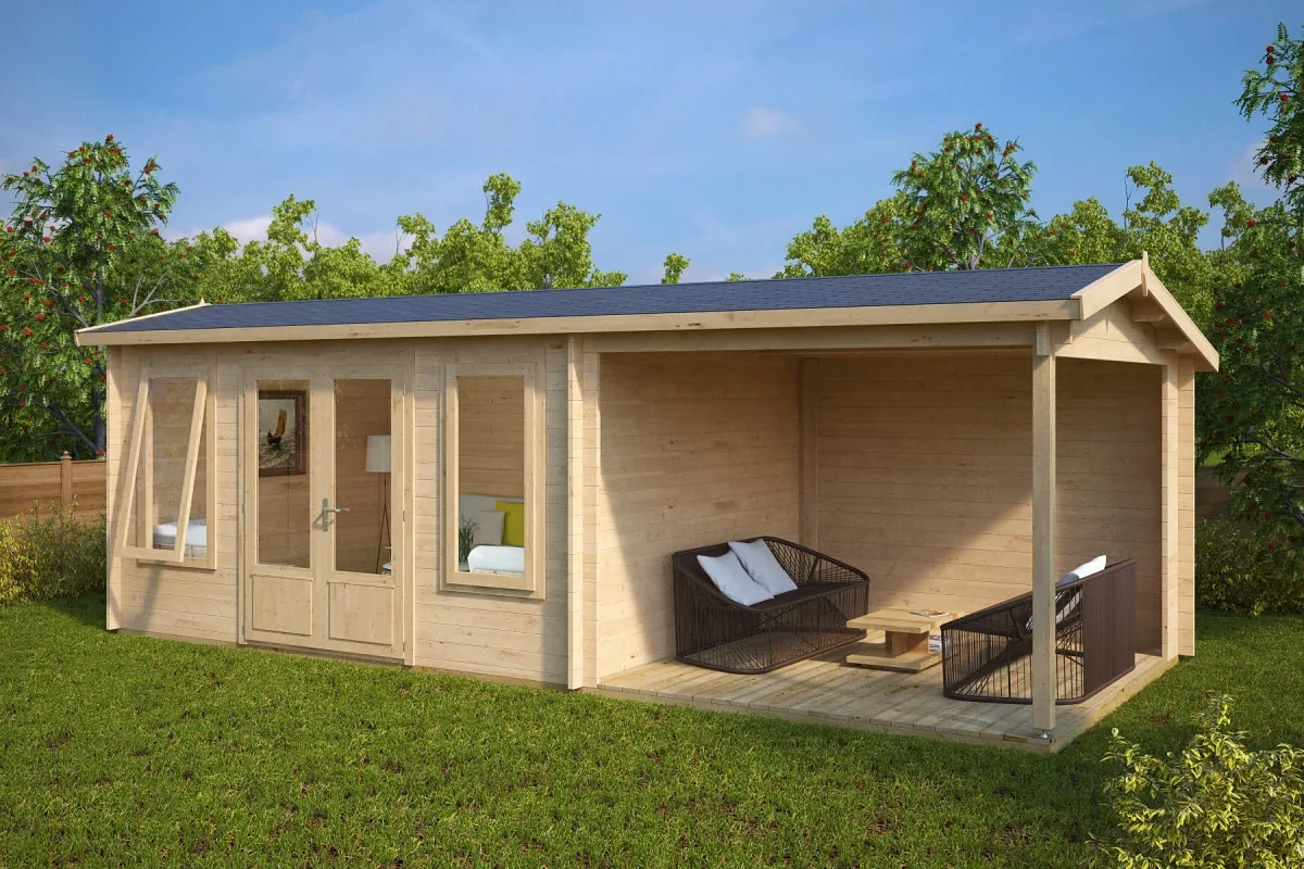 Gartenhaus mit Terrasse “Eva D” 7x3m