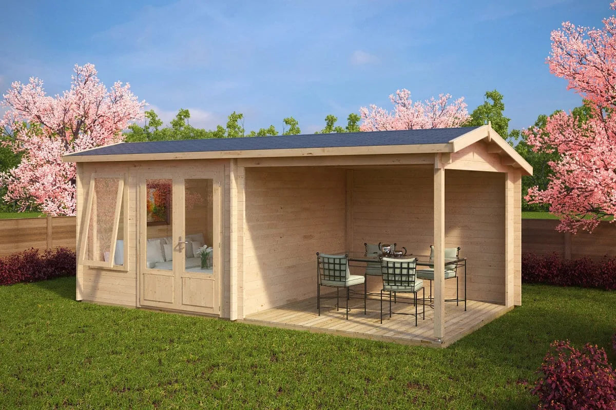 Gartenhaus mit Terrasse “Nora D” 6x3m