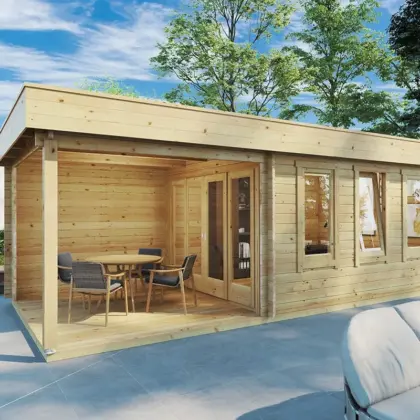 Gartenhaus mit Terrasse “Jacob E” 7x3m Gartenhaus mit Terrasse “Jacob E” 7x3m
