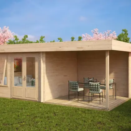 Gartenhaus mit Terrasse “Lucas D” 6x3m Gartenhaus mit Terrasse “Lucas D” 6x3m
