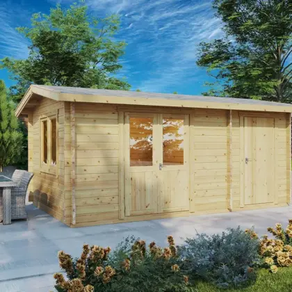 Gartenhaus mit Geräteschuppen “Super Fred” 5x3m aus Holz