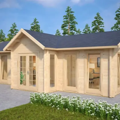 Großes Gartenbüro “Hansa Office” 10x4m aus Holz