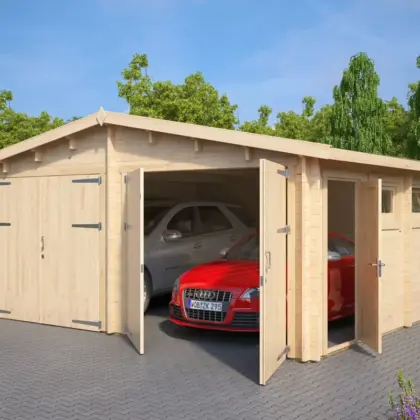Doppelgarage “Hansa E” 6x6m aus Holz