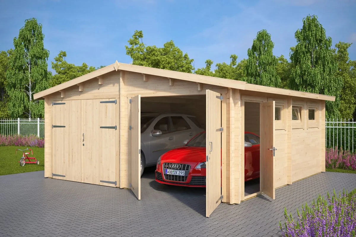 Doppelgarage “Hansa E” 6x6m aus Holz