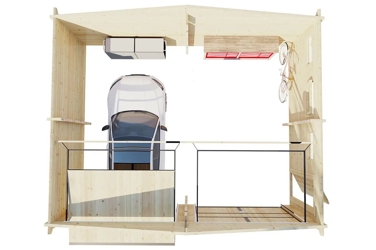 Doppelgarage aus Holz “Deluxe E” 6x6m