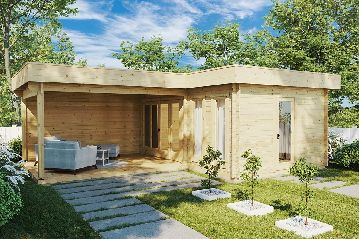 Eck-Gartenhaus “Hansa Corner A” 7x5m