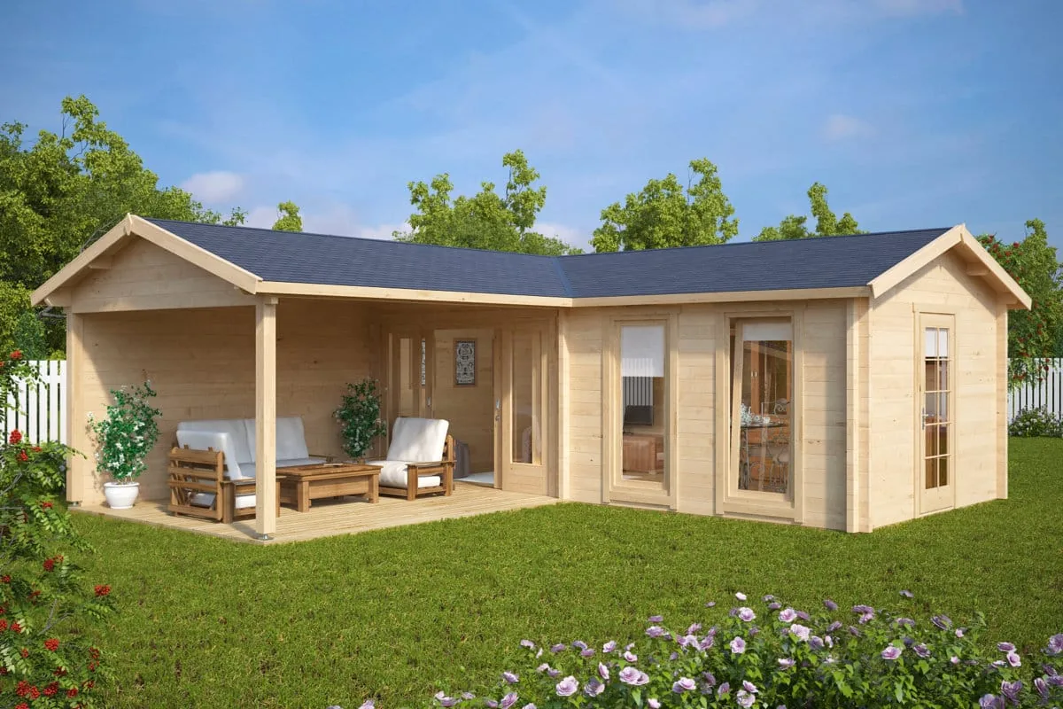 Eck-Gartenhaus “Hansa Corner Deluxe B” 7x7m