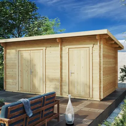 Doppel-Geräteschuppen “Typ C” 5x3m aus Holz