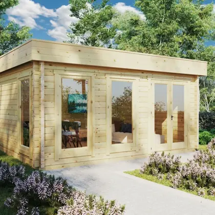 Modernes Gartenhaus “Ian D” 5x4m aus Holz