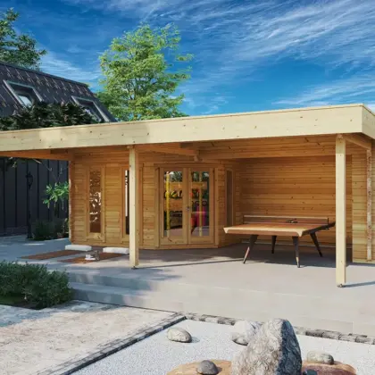 Gartenhaus mit Vordach „Paradise B” 8x5m aus Holz