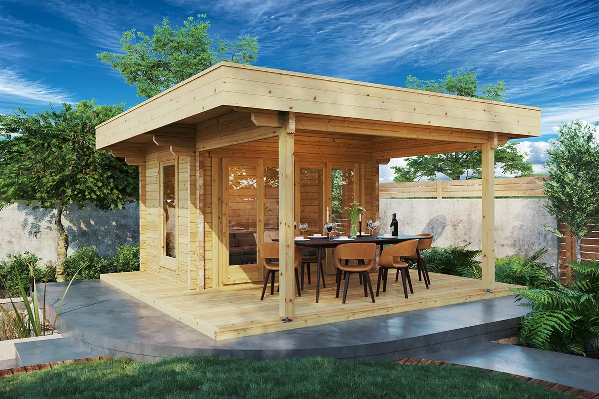 Gartenhaus mit Terrasse „Remo 2” 4x5m