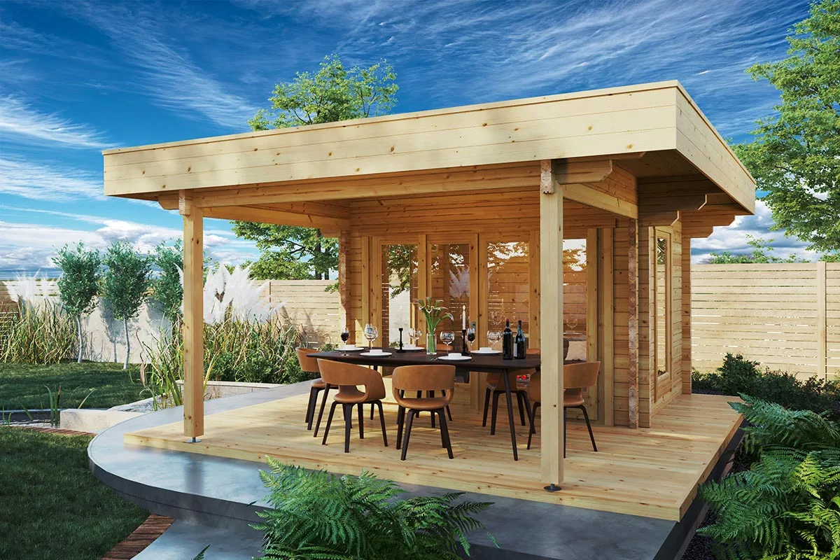 Gartenhaus mit Terrasse „Remo 2” 4x5m