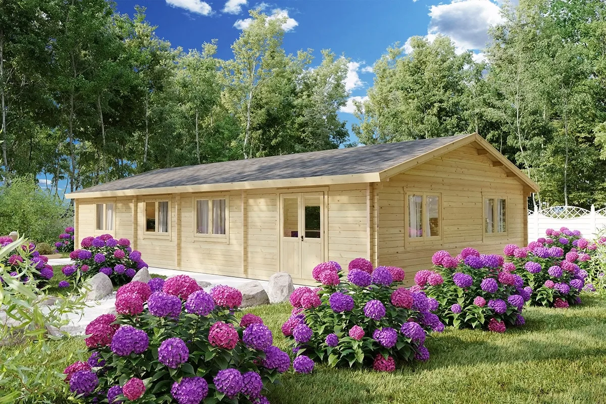 Blockhaus mit drei Schlafzimmern “Hansa Holiday G” 14x8m
