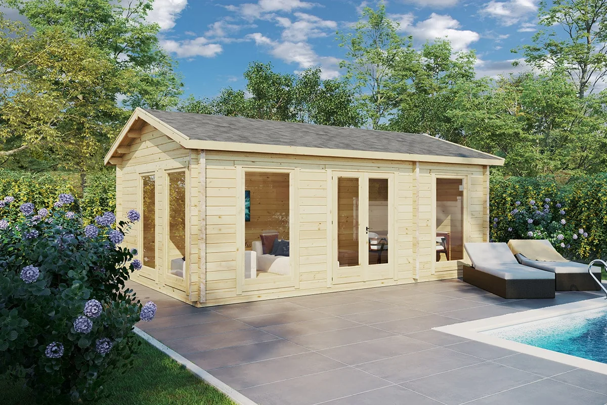 Gartenhaus mit Toilette “Schweden A” 6x4m