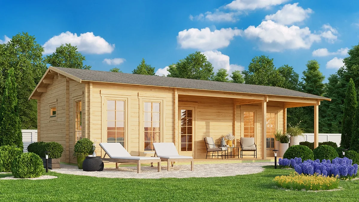 Blockhaus mit zwei Schlafzimmern “Holiday K” 10x6m