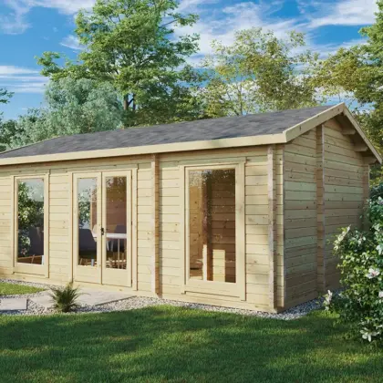 Kleines Blockhaus mit einem Schlafzimmer “Schweden C” 6x4m