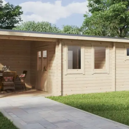 Garten-Saunahaus “Nora” 8x3m aus Holz