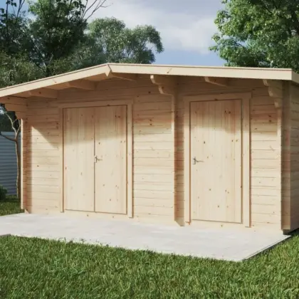 Doppel-Geräteschuppen “Typ A” 5x3m aus Holz