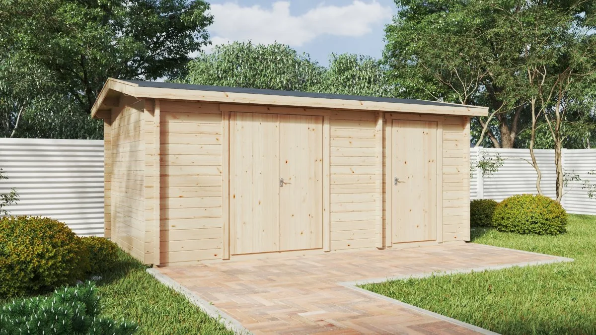 Großer Geräteschuppen “Typ B” 5x3m aus Holz