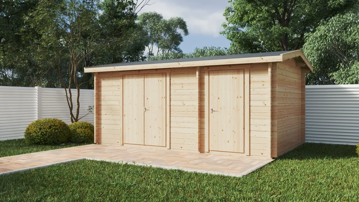 Großer Geräteschuppen “Typ B” 5x3m aus Holz