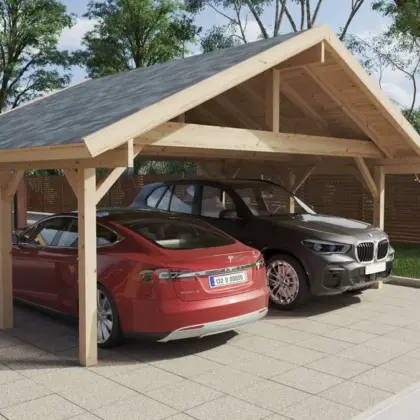 Großer Holz-Carport-Bausatz “Henley XL” 6x5m
