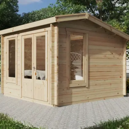 Kleines Gartenhaus “Mini-Gartenbüro 1” 3x3m aus Holz