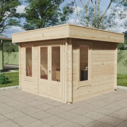 Gartenhaus “Mini-Gartenbüro 2” 3x3m aus Holz