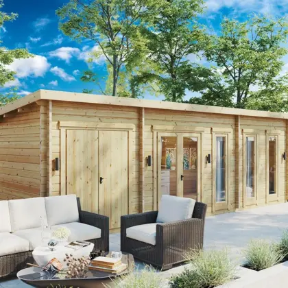 Gartenhaus mit Schuppen “Liam Plus” 8x3m Gartenhaus mit Schuppen “Liam Plus” 8x3m
