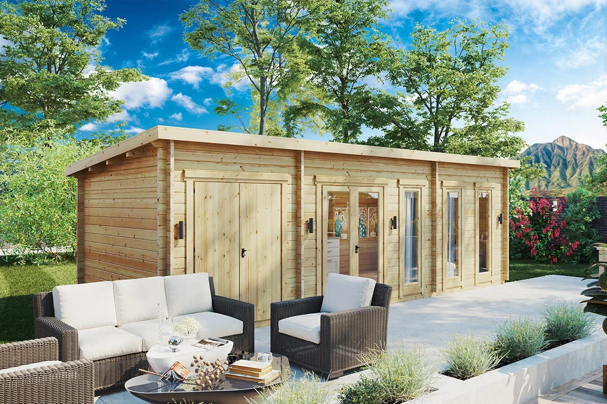 Gartenhaus mit Schuppen “Liam Plus” 8x3m