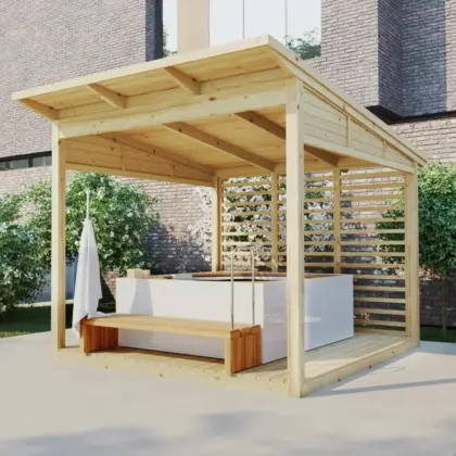 Gartenlaube “Typ A” 3x3m aus Holz
