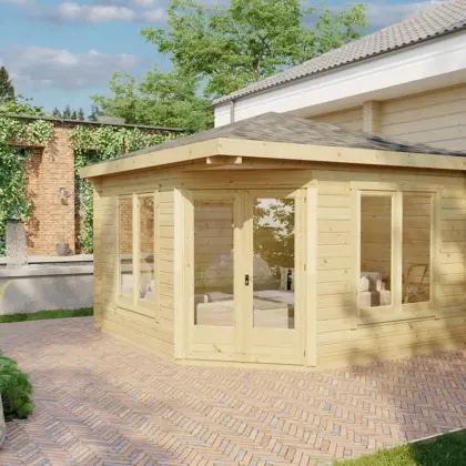 Eck-Gartenhaus “Fargo C” 4x4m aus Holz