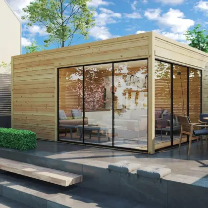 Modernes Gartenhaus “Grace aus ALU, 5 × 4 m