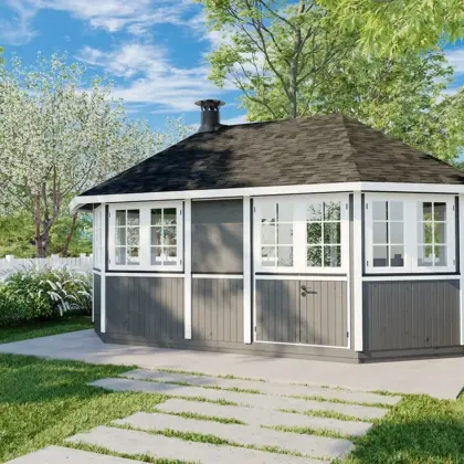 Großer Grillpavillon “Albatros XL” 5x3m aus Holz