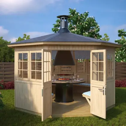 Grillhütte “Festival L” 4x4m aus Holz