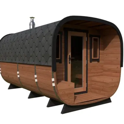 Moderne Saunafass „Deluxe“ 4x2m aus Holz