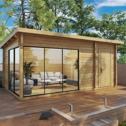 Modernes Gartenhaus mit Schuppen “Aron” 6x3m aus Aluminium