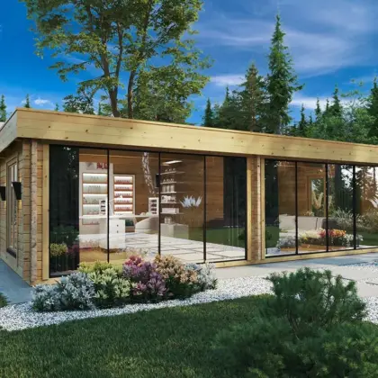 Großes modernes Gartenhaus “Rebeka Plus” 8x4m
