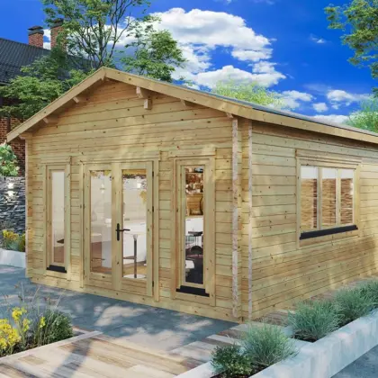 Gartenhaus mit Schlafzimmer und Toilette “Stefan 6” 5x8m Gartenhaus mit Schlafzimmer und Toilette “Stefan 6” 5x8m
