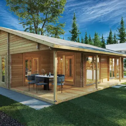 Zwei-Schlafzimmer Blockhaus Ferienhaus “Daisy” 10x10m