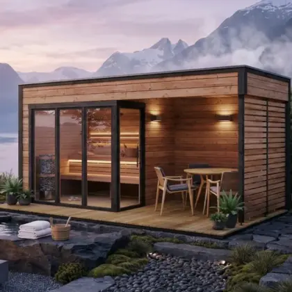 Moderne Gartensauna „Geira”, 5 × 2 m