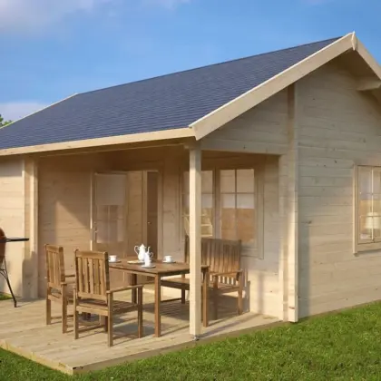 Großes Gartenhaus mit Terrasse “Oklahoma” 5x6m aus Holz