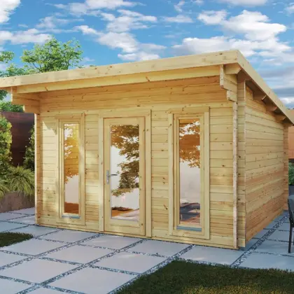 Holz-Gartenhaus Gartenbüro “Aruba” 4x4m